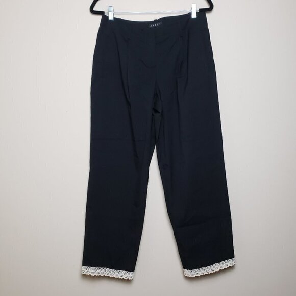 THEORY Casual Black Work High Rise Cropped Pants - Picture 1 of 7